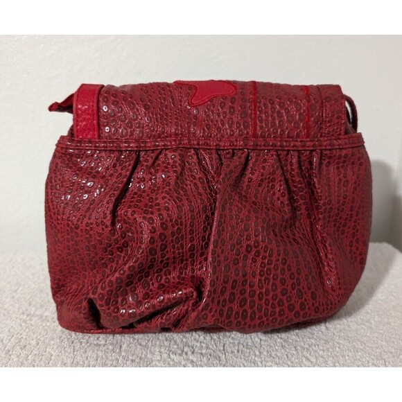 Vintage NAS 80's Red Bag Purse Crossbody Vegan Leather w/ Fringe and Strap Korea - Picture 5 of 12